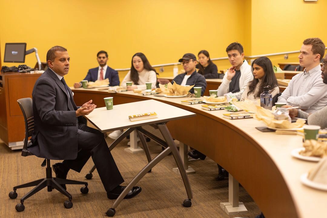 Sachin Khajuria sits with PE/VC MBA club members for an exclusive meet and greet.